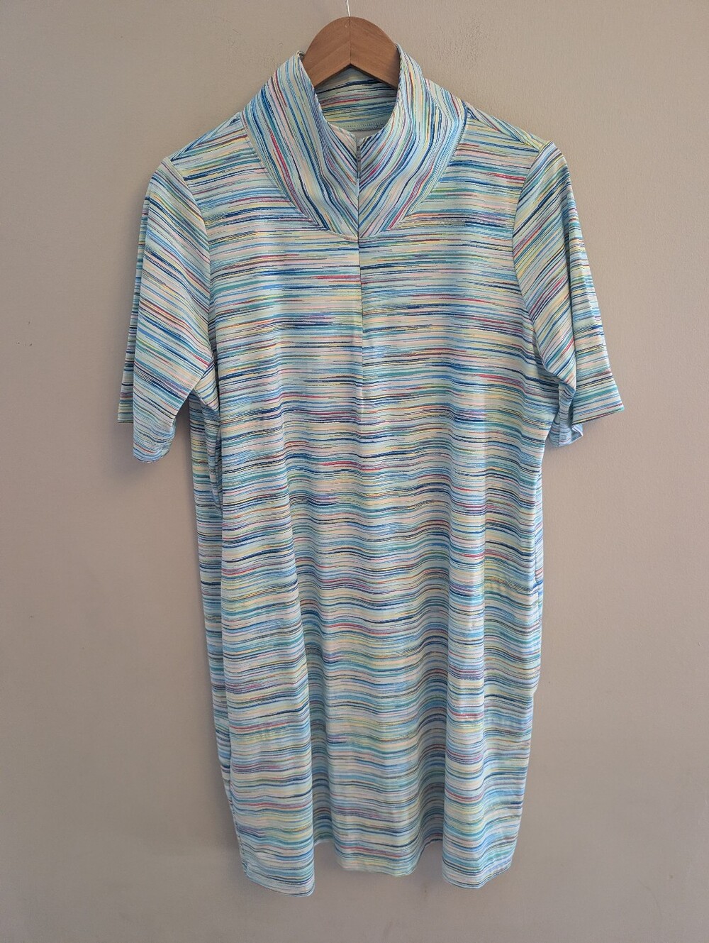 Lands' End Blue Space Dye Swimsuit Cover Up Size L